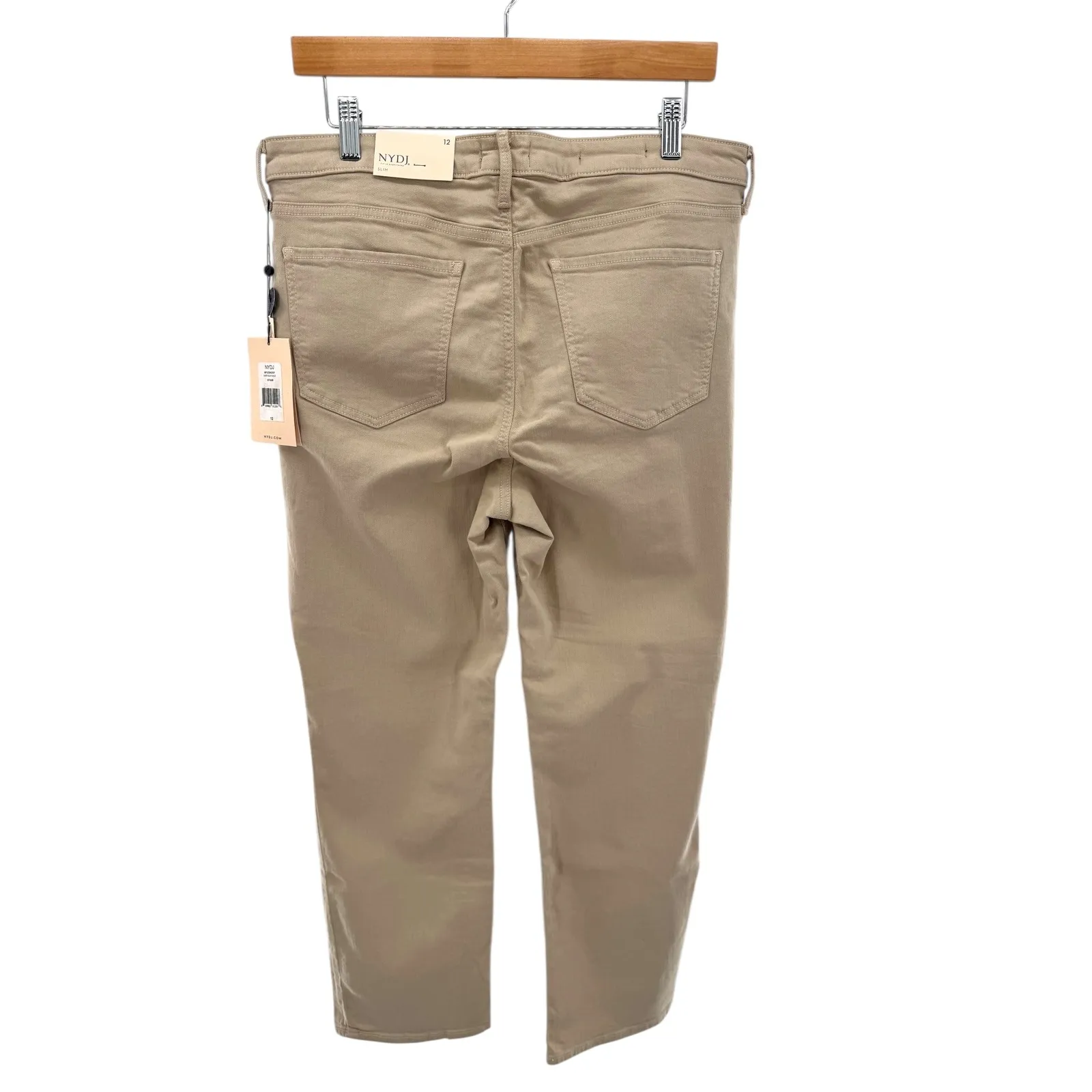 NYDJ Sheri Slim Ankle Jeans Straw Beige Khaki Stretch Lift Tuck NWT Womens Sz 12 - Image 6