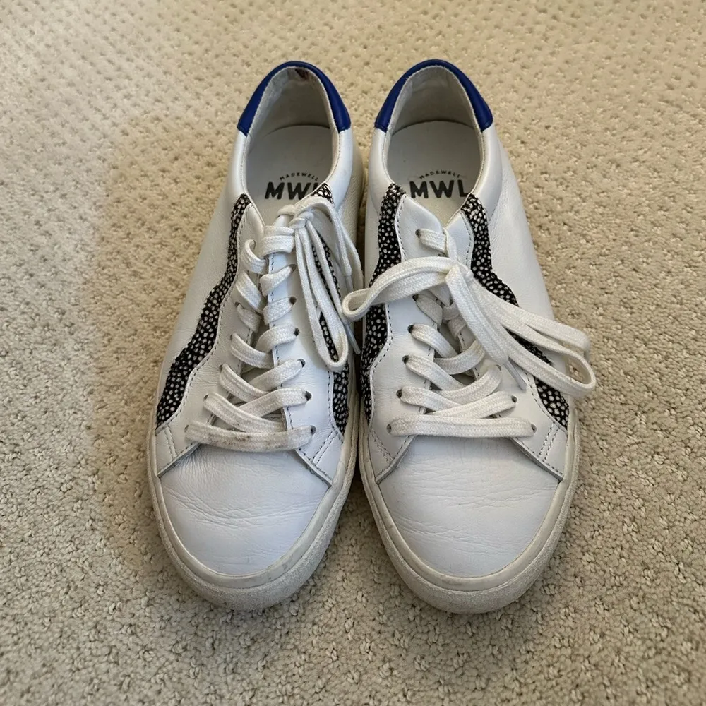 Madewell Sneakers White with Animal Print - Image 2