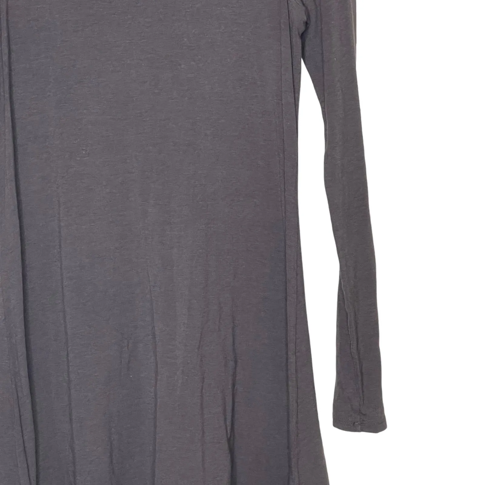 Express Women's‎ T-Shirt Dress Long Sleeve  Fit & Flare Stretch Crewneck Gray XS - Image 3