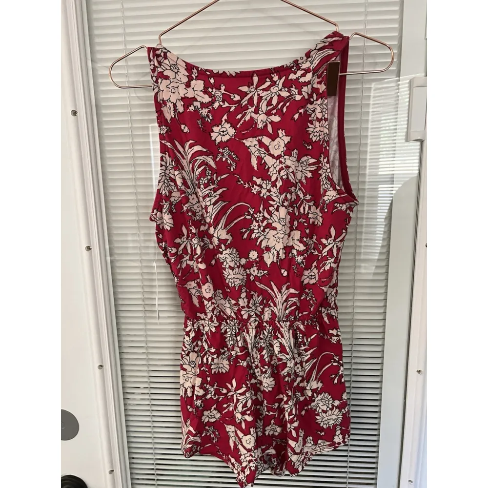 Spiritual Gangster Goddess Gang Romper Red Floral Womens Size XS / NWT - Image 9