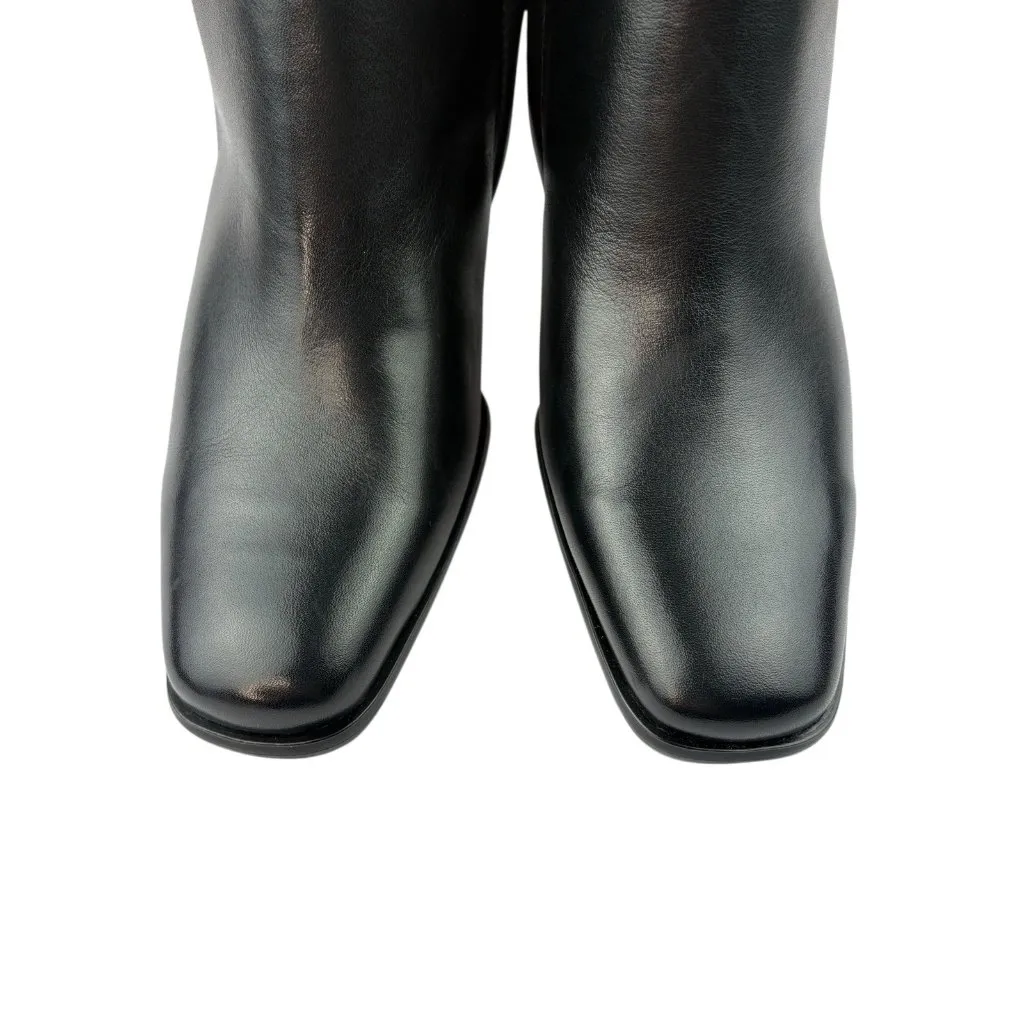 *Y2K Crossing Pointe Boots Womens 7.5W Black Leather Classic Dark Acadamia Vtg Size 7.5 - Image 4