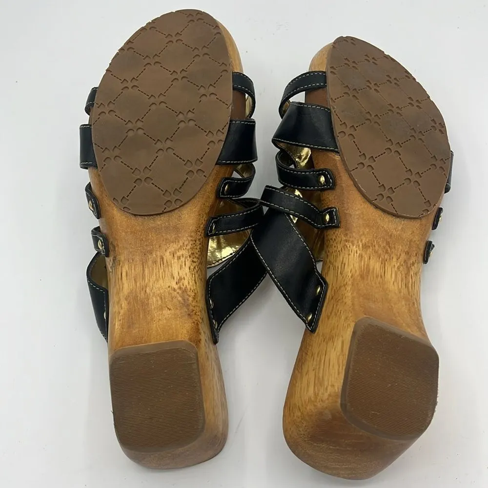 Naturalizer women’s Athens black wooden sole slip on sandal - Image 5