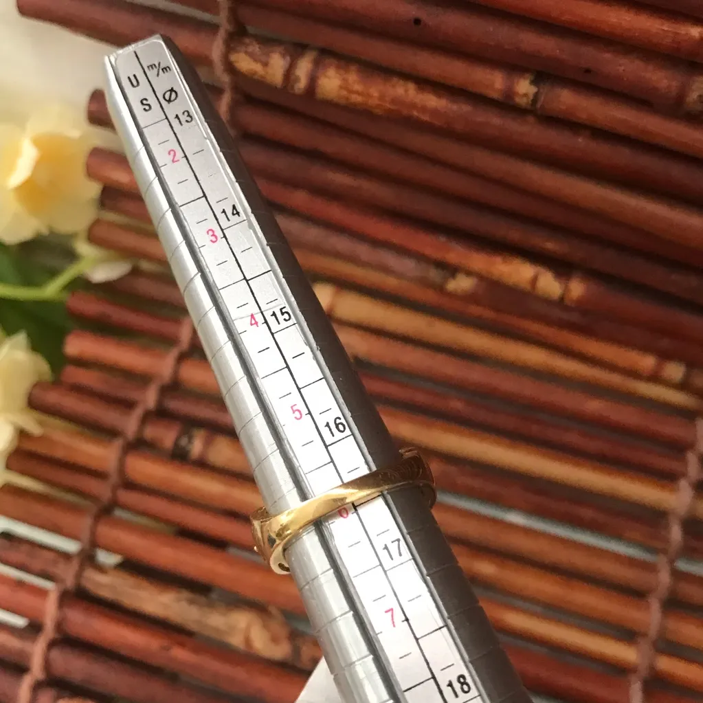 Stunning Solitaire Filigree .925 Ring Size 6 Gold - Image 11