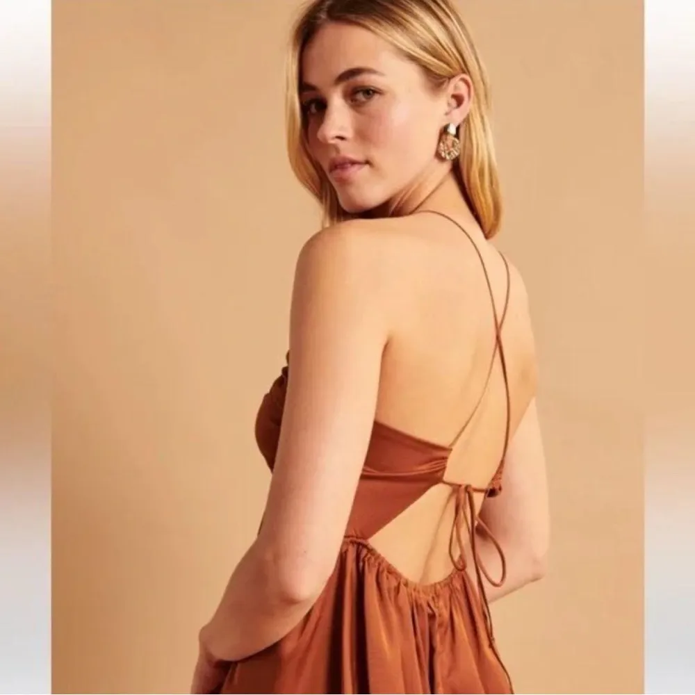 Abercrombie & Fitch Drama Ruched Satin mini dress - Image 5