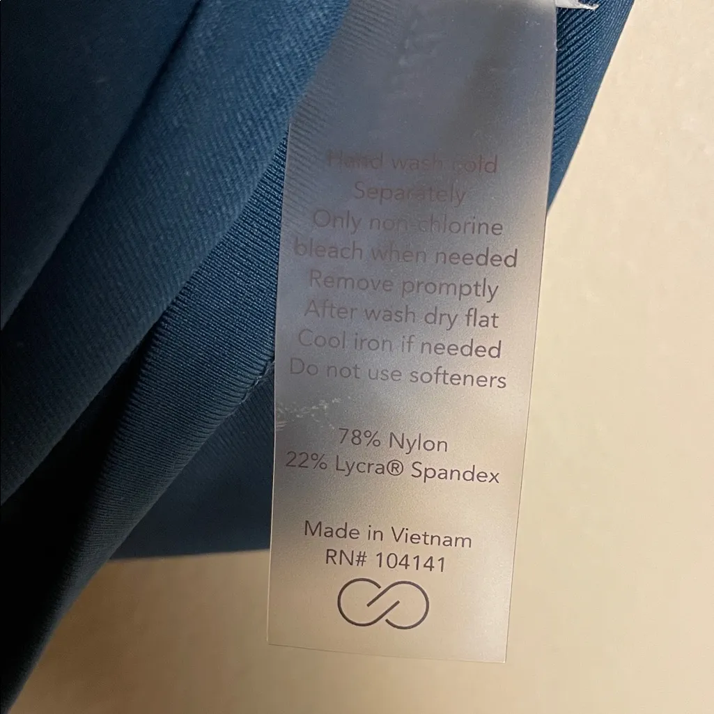 Calia Women’s Athletic Teal Blue Quarter Zip Ruched Sides Short Sleeve Shirt Size L - Image 7