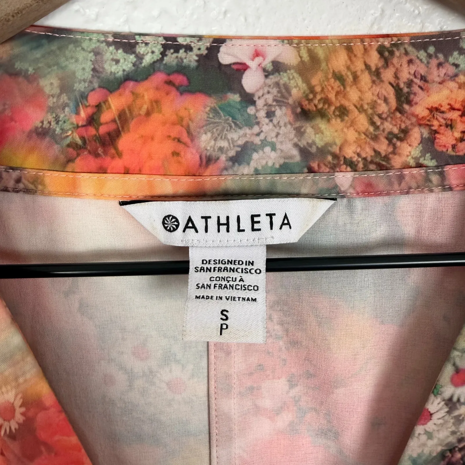 Athleta Marlow Romper Floral Waist Tie Pockets Athleisure Resort Size Small - Image 4