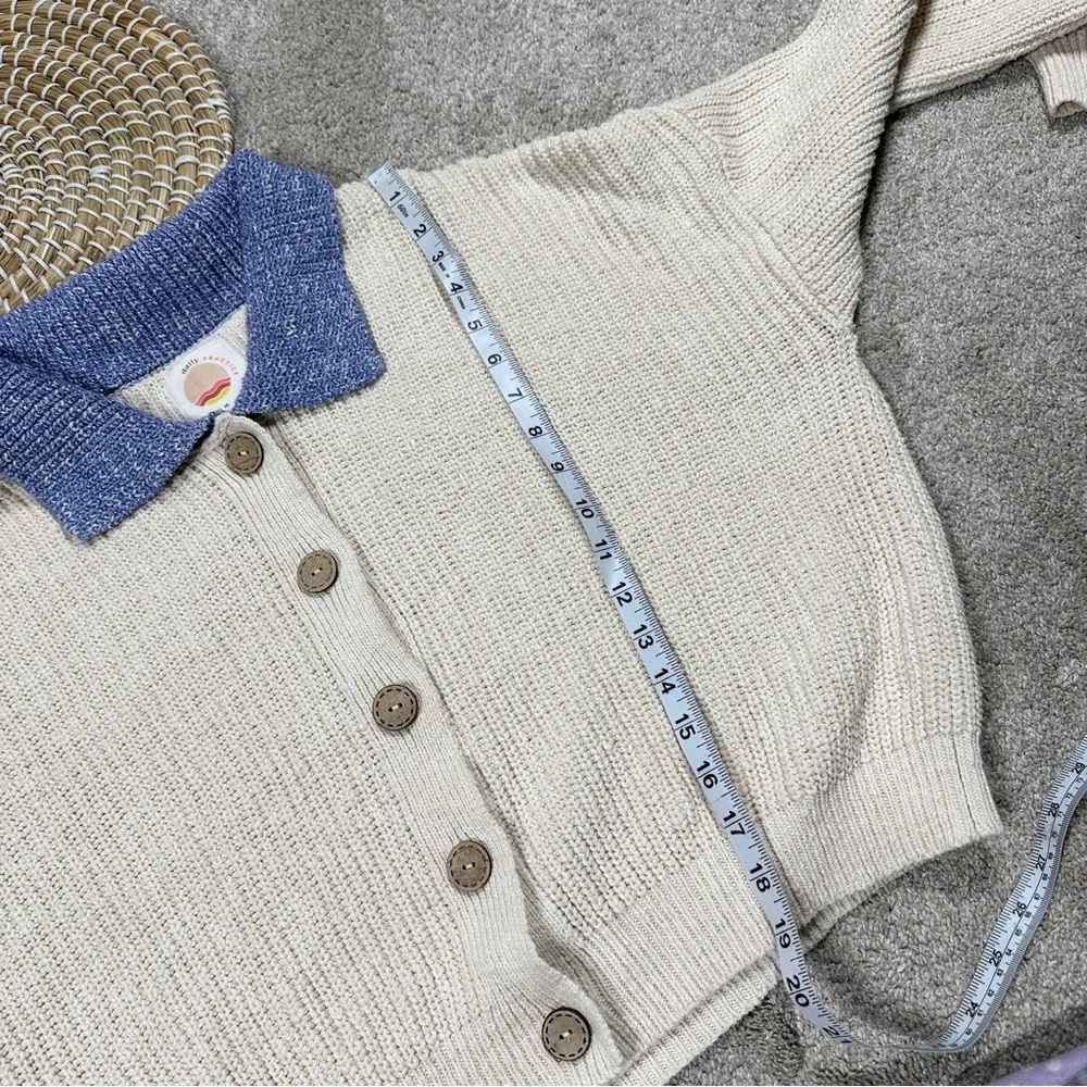 Daily Practice by Anthropologie Knit Lounge Set Sweater Cardigan & Shorts M - Image 14