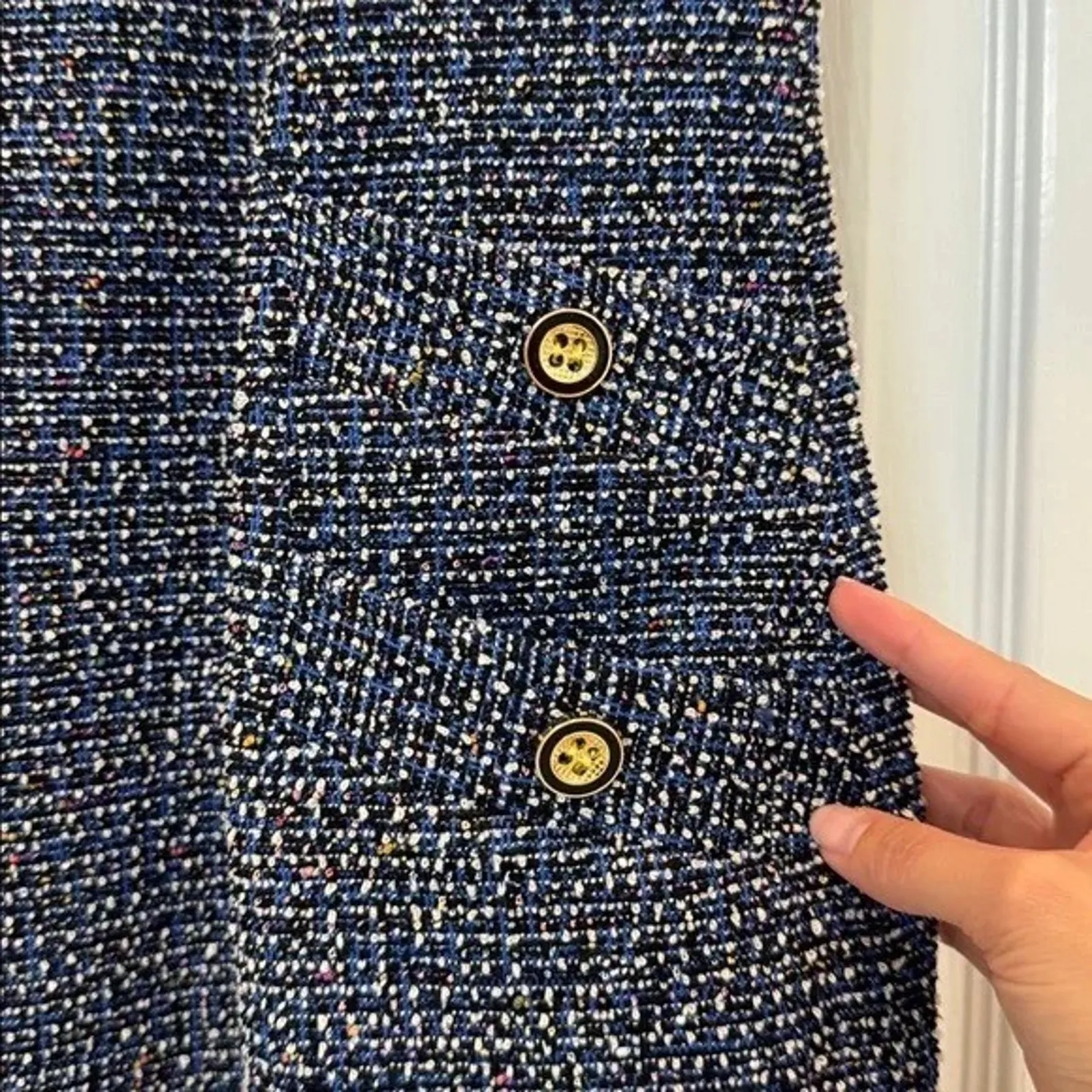 J. McLaughlin Carlisle Tweed Dress in Blue Size XL - Image 7