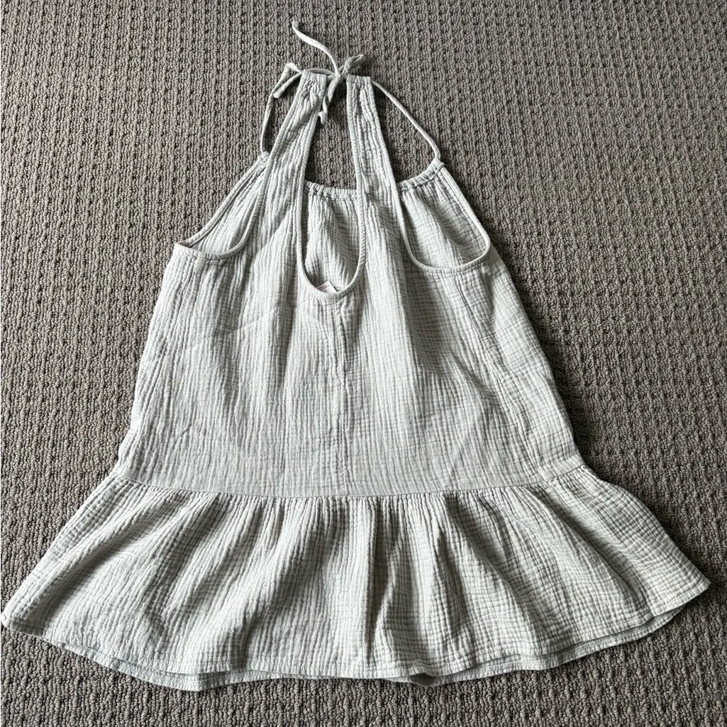 💋Xhilaration Target Sage Green Gauze Cotton Tie Strap Swim Cover Up Dress Medium - Image 3