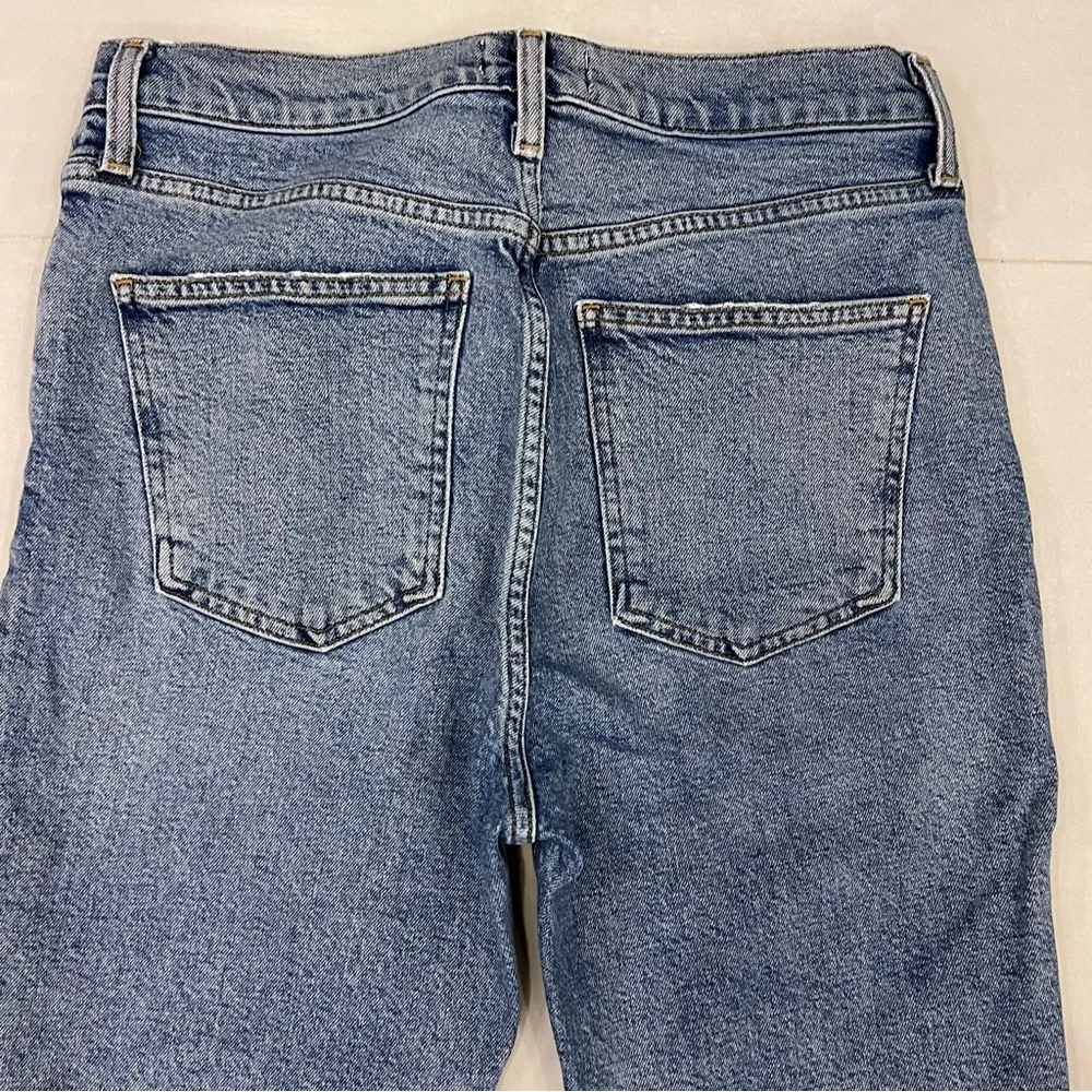 Agolde Wilder Light Wash Distressed Mid-Rise Comfort Straight Leg Jeans - Image 7