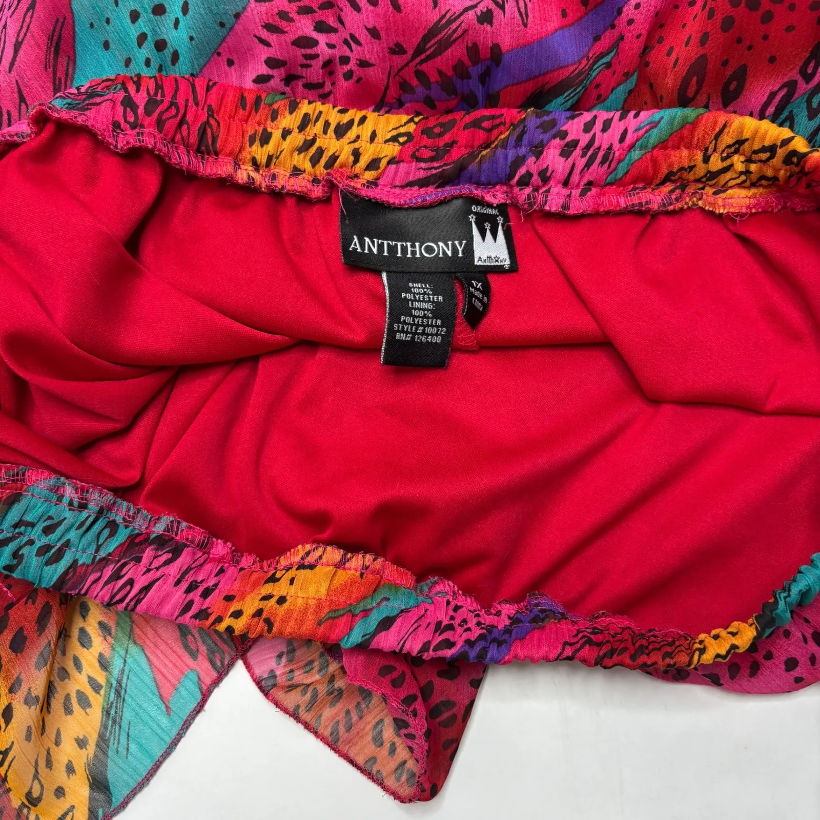 Vintage Hot Pink Animal Print Tiered Maxi Skirt Plus Size 1X 80s 90s Maximalist - Image 5