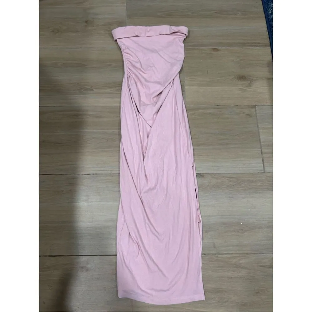 NEW Strapless Sleeveless Bodycon Backless Ribbed Knit Dress S - Image 3