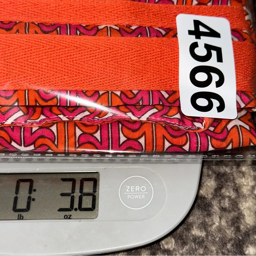 Tory Burch Women’s 4 Orange Pink White Link Print Cotton Long Sleeve Tunic Top - Image 6