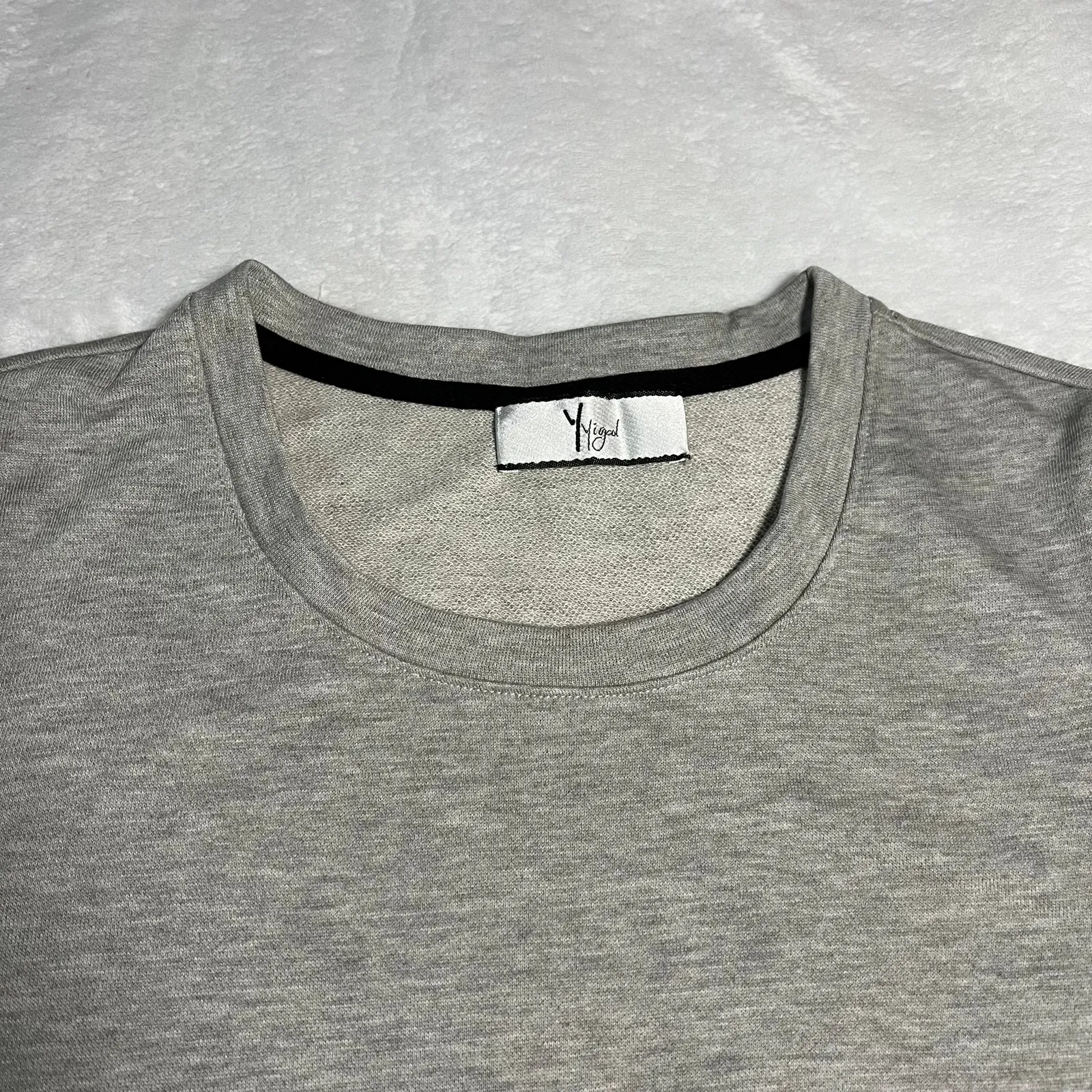 YYigal Crewneck Leopard Sweatshirt Size S Casual Animal Y2K Layers Maximalist Gray - Image 3