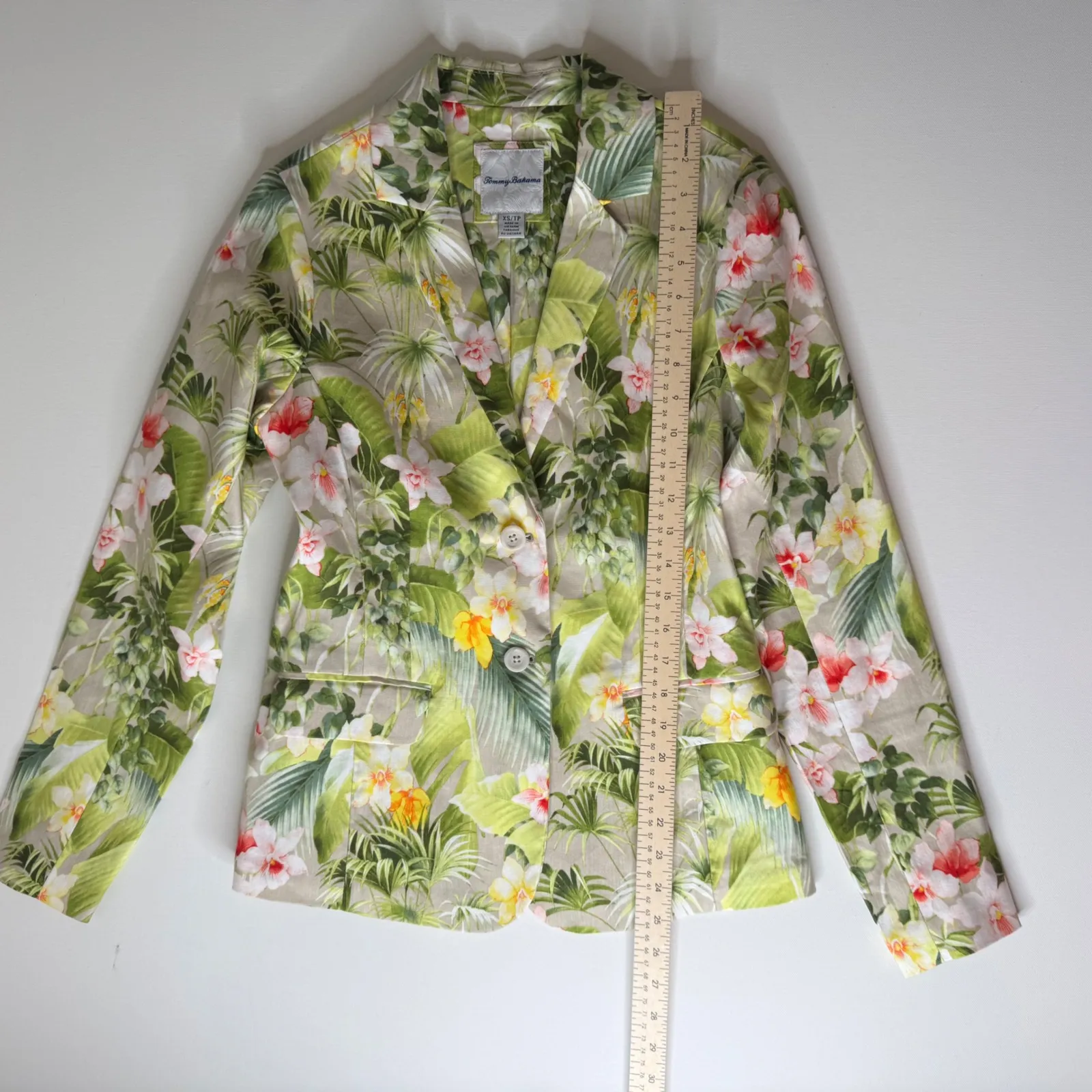 Tommy Bahama Floral Riviera Palma Coast Blazer Size XS Linen Tropical‎ Resort - Image 13
