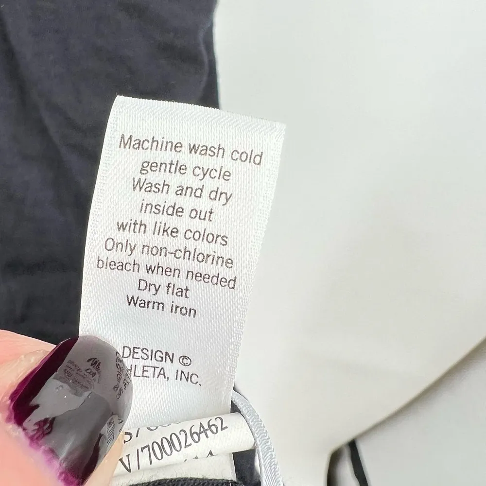 Athleta 243065 Womens Black Solstice Tee Ruched Dress Knit Stretch size medium - Image 9