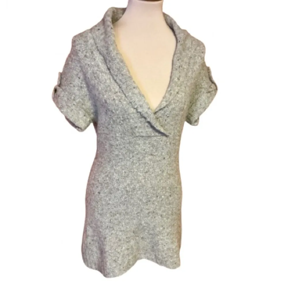 Y2K Xhilaration Knit Sweater Top | Cowl Neck Short Sleeve Tan Size M - Image 2