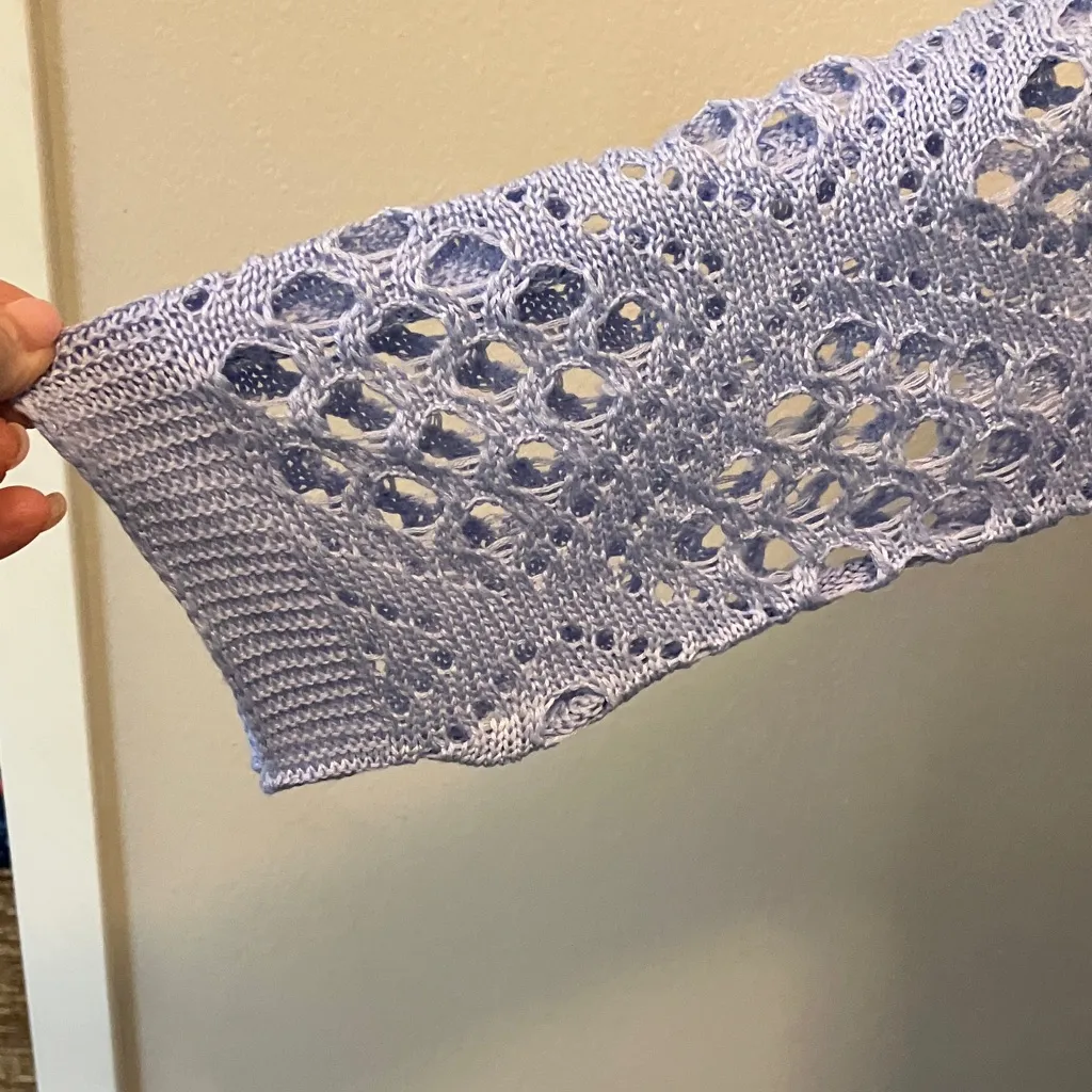 Women's Light Blue Crochet loose knit Top and straight skirt NWOT Size undefined - Image 5