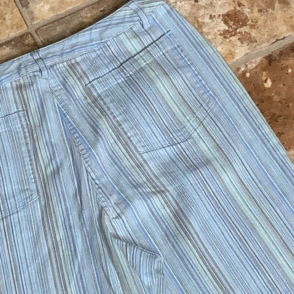 J Jill Stretchy Blue Stripes Wide Leg Casual Mid Rise Capris 6P - Image 6