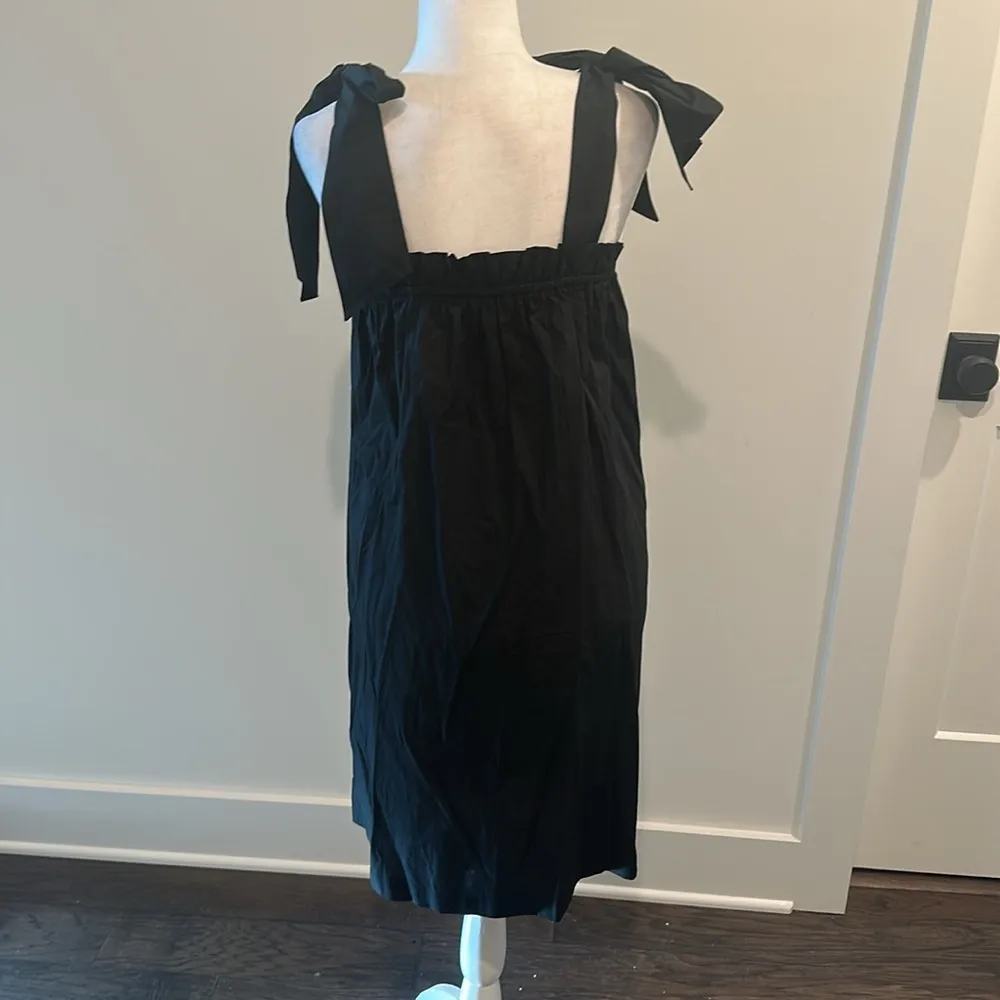 JCrew Tie Shoulder Poplin Dress With Pockets - Image 4