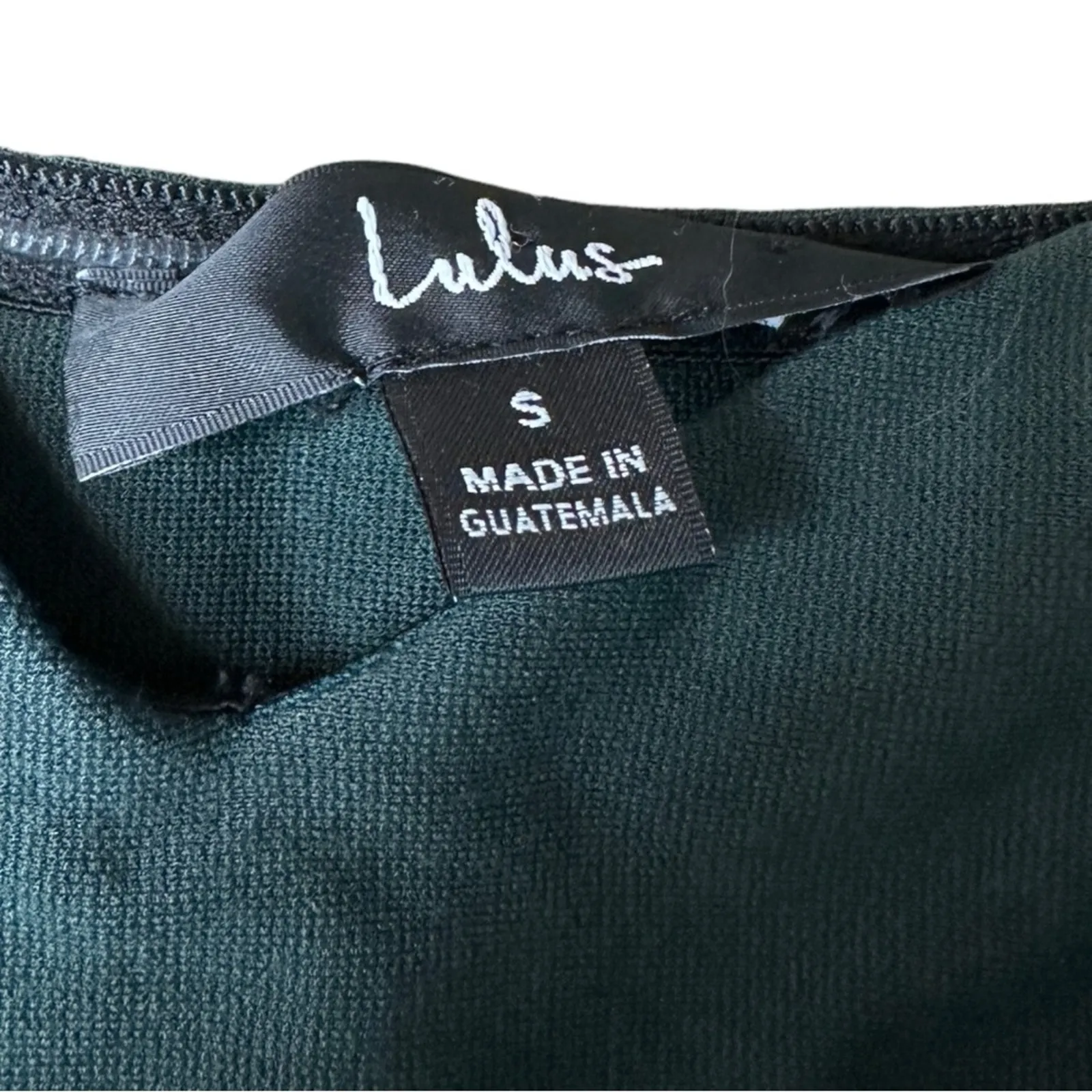 Lulus How Much I Care Dark Green Off-the-Shoulder Ruffle Hem Midi‎ Dress Sz S - Image 7