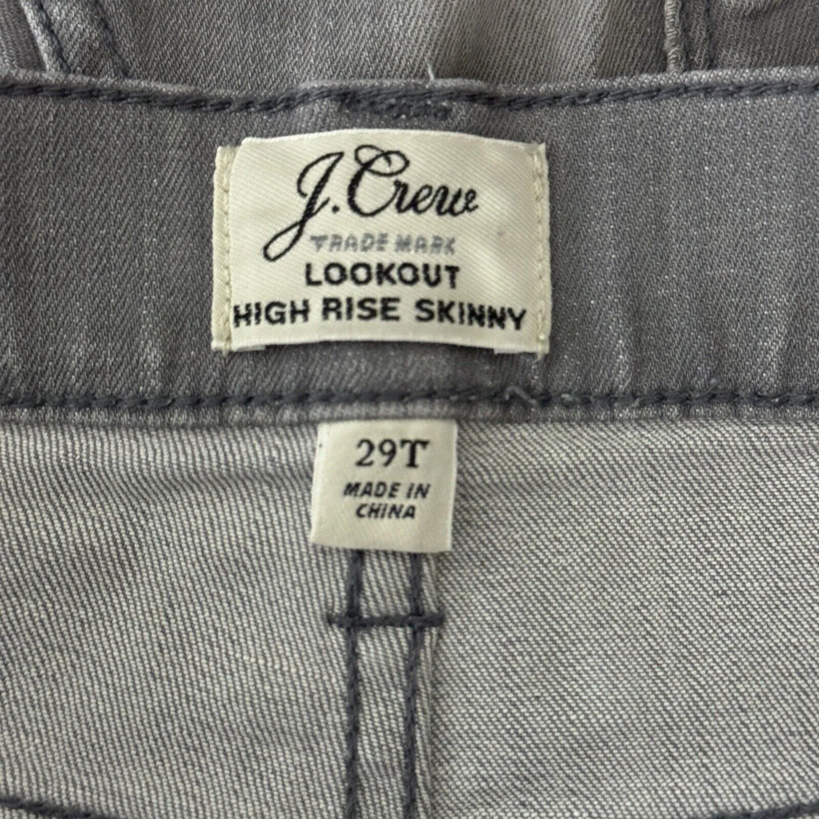 J. Crew Jeans Womens‎ 6 29" Tall Gray Lookout High Rise Skinny Neutral Casual - Image 6
