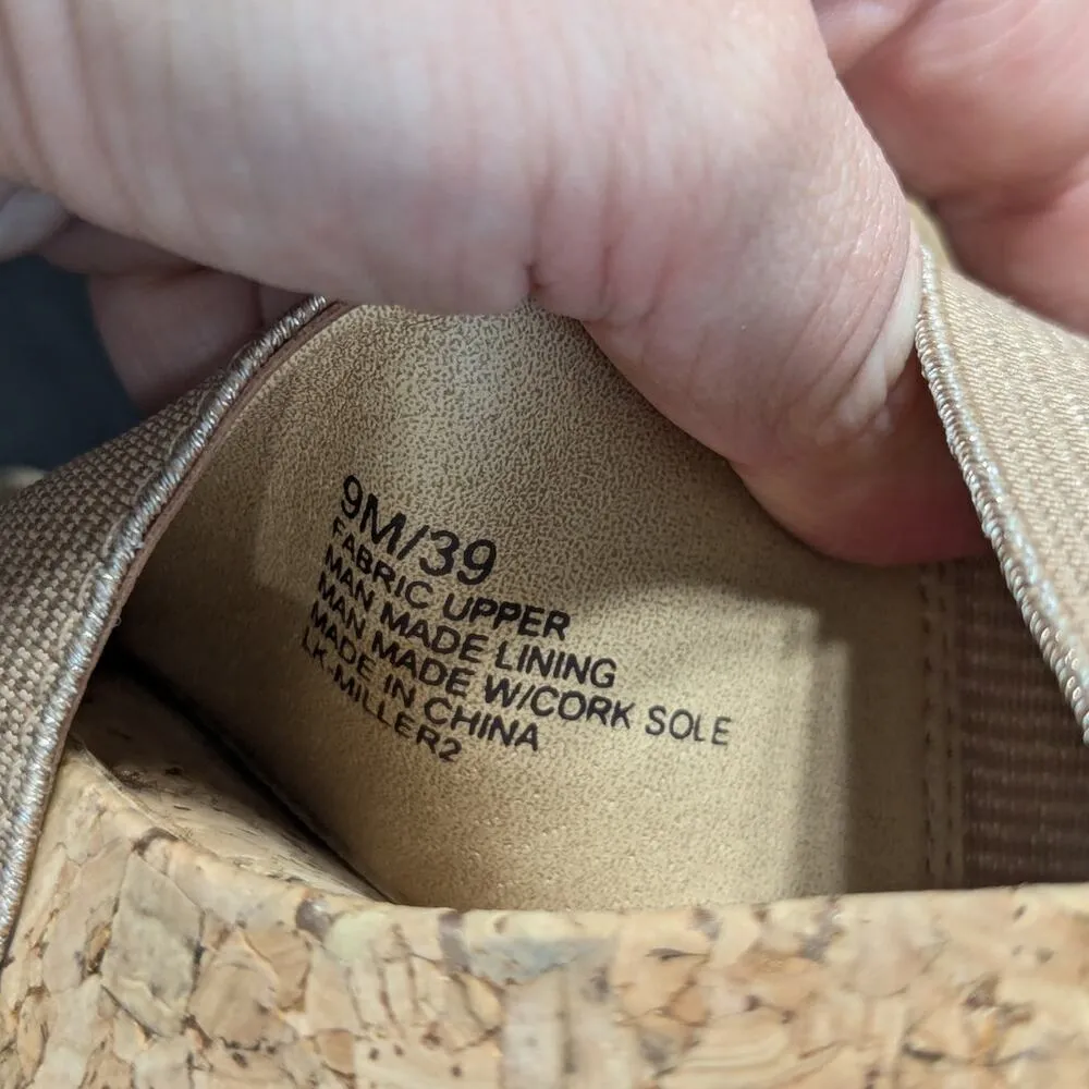 Lucky Brand Miller 2 Wedge Sandals Cross Strap Cork Womens 9 Open Toe Summer - Image 6