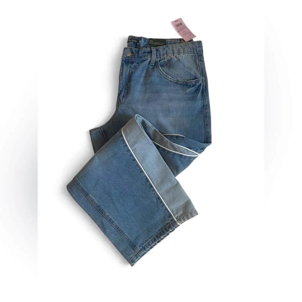 NWT Wild Fable Mid-Rise Relaxed Straight Piping Jeans Size 14 Y2K Streetwear - Image 5