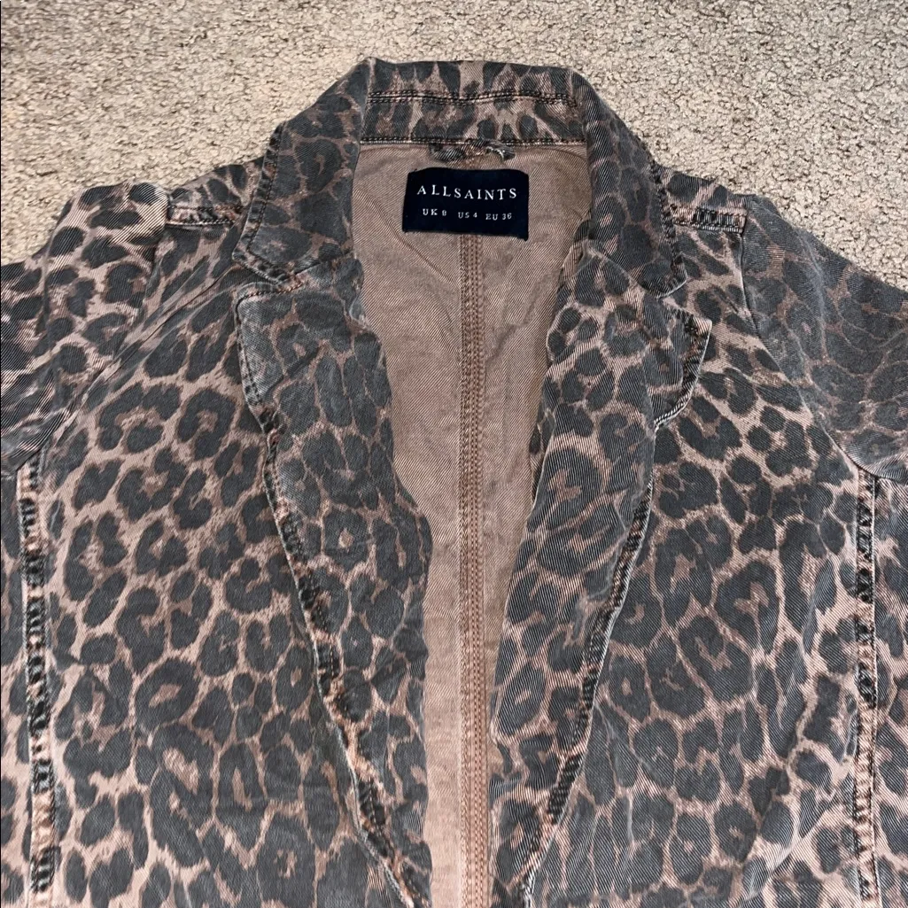 All Saints Aleida‎ Leppo Blazer Menswear Inspired Longline Notched Collar 4 - Image 5