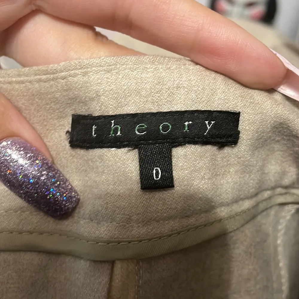 💖 Theory Tan Pleated Wool Skirt - Image 5