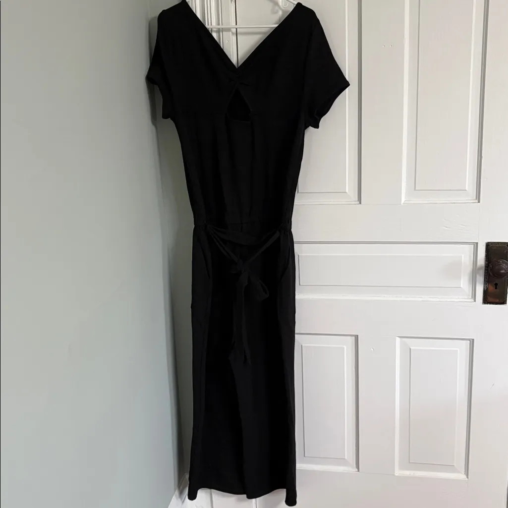 T by Talbots Black Stretchy Short Sleeve Jumpsuit Size Small - Image 3