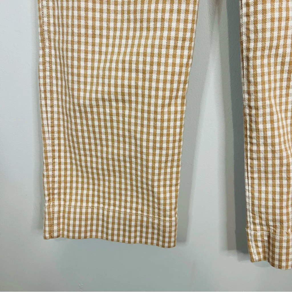 Madewell Gingham Ankle Pants in Tan and White - Image 2