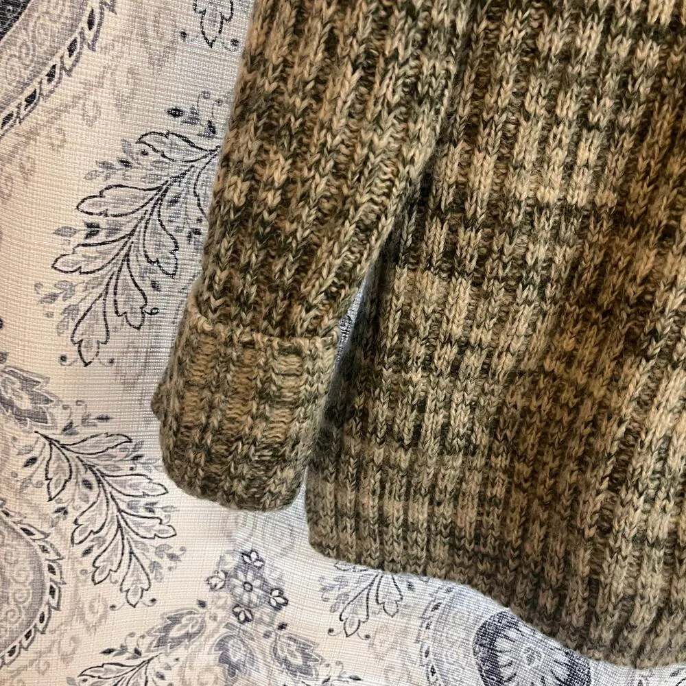 Old Navy Green And Gray Mock Neck Marled Knit Tunic Length Sweater Medium Petite - Image 4