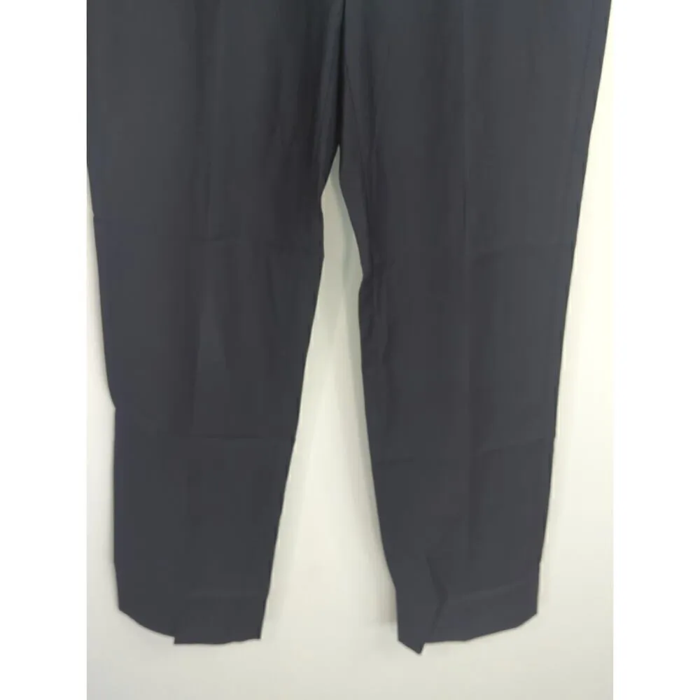 Emporio Armani Women's Solid Mid Rise Straight Leg Dress Pants Navy Size Large - Image 3