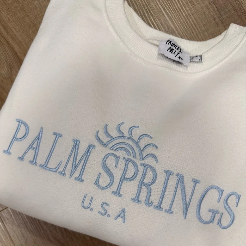 Princess Polly Palm Springs USA cotton Blend Crewneck Sweatshirt (8) - Image 3