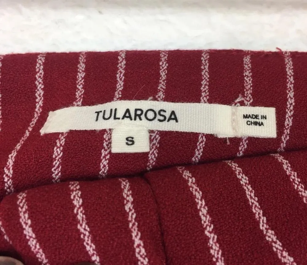 Tularosa Rachel Red Stripe High Rise Crop Zip 70s Disco Pants Small - Image 7