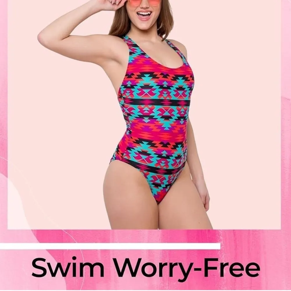 Ruby Love period swimsuit bathing suit, Aztec, Gusset
Racerback S Max Protection - Image 2