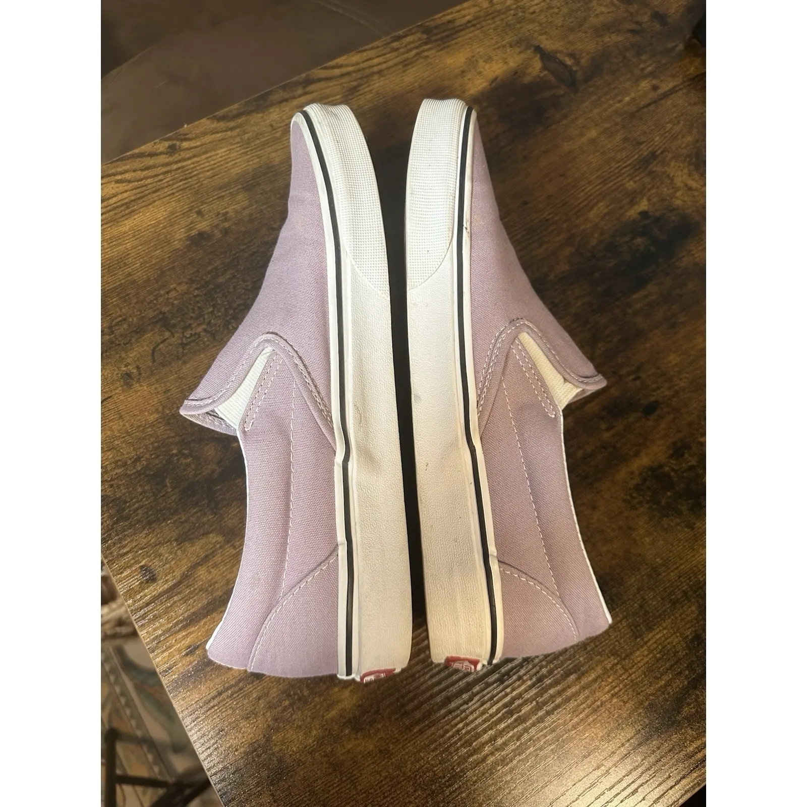 Vans Womens Classic Slip-On Mauve Pink Rose Canvas Skate Sneakers Shoes Size 9.5 - Image 4