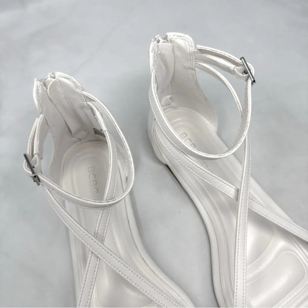 NEW BCBGeneration Kline Embellished Toe Ring Strappy Square Toe Flat Sandals 9 - Image 5