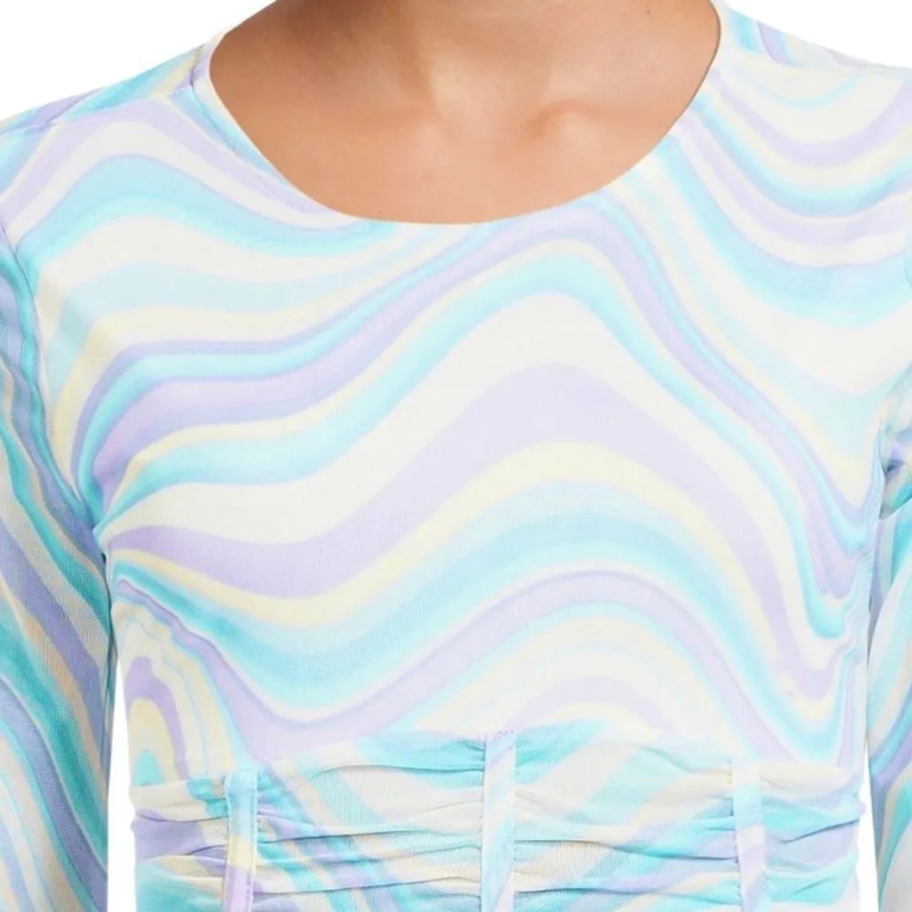 Madden NYC Pastel Corset Ruched Top in Nantucket Breeze Size XL Blue - Image 4