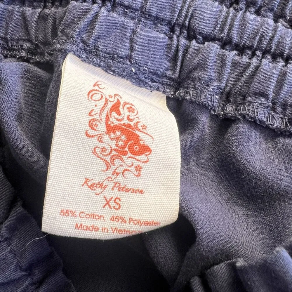 Koi Womens Navy Blue Elastic‎ Waist Pants XS - Image 4