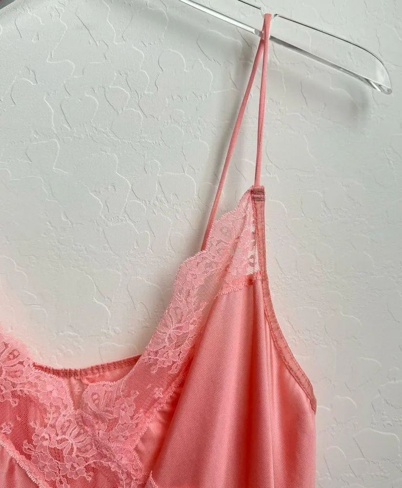 VTG Henson Kickernick Coral Lingerie Chemise Asymmetrical Large - Image 6