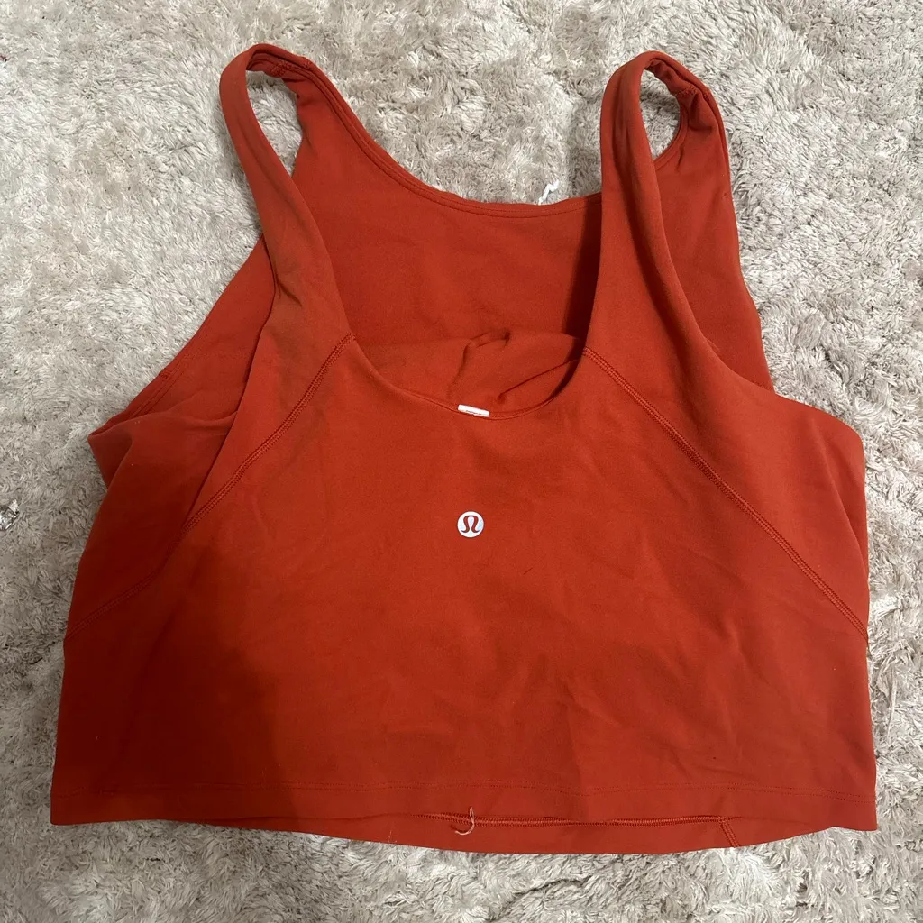 LULULEMON Size 12 Cayenne Align High-Neck Tank Top Nulu Shelf Bra Yoga Workout - Image 3