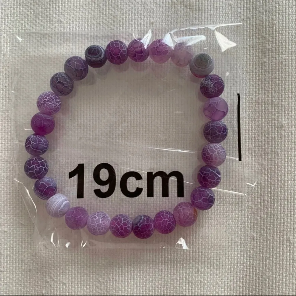 Handmade Purple Weathered Agate Bracelet - Image 2