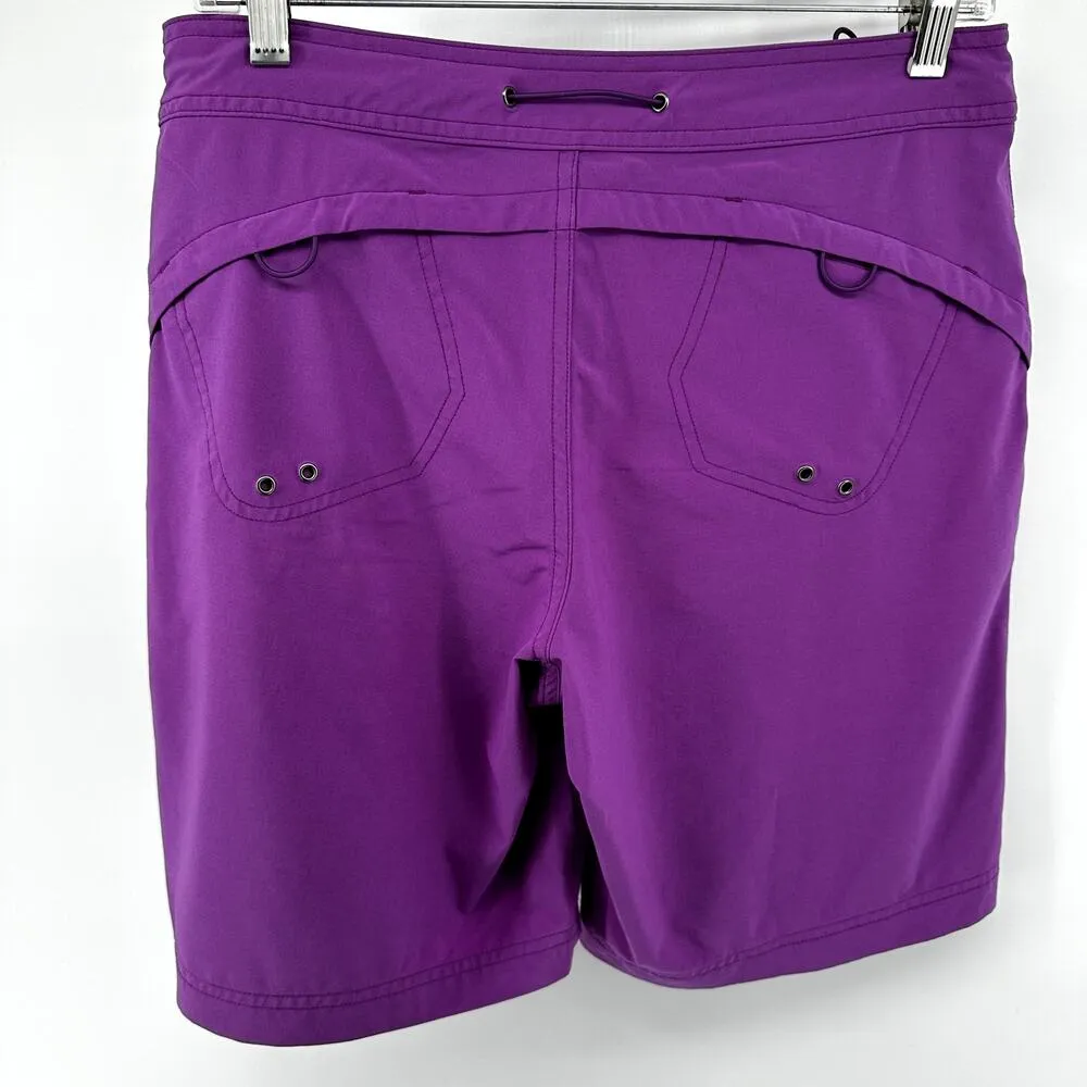 Title Nine Rogue Shorts 9" Zipper Pockets Toggled Midi UPF 50 Outdoor Purple 6 - Image 5