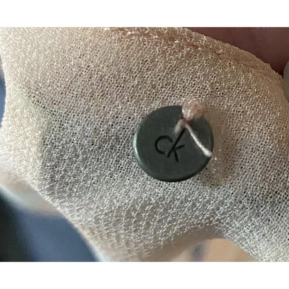 Calvin Klein Jeans Peach/Pink Striped Hi Low Tank Top Festival Concert Career - Image 5