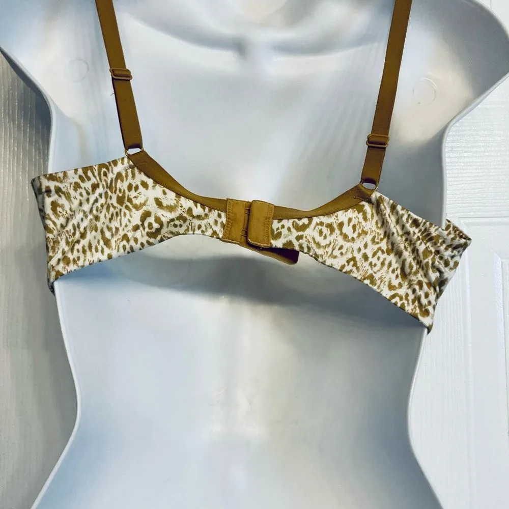 Victoria's‎ Secret Lined Demi Bra Cheetah Rhinestone Bling 34DD 34E - Image 5