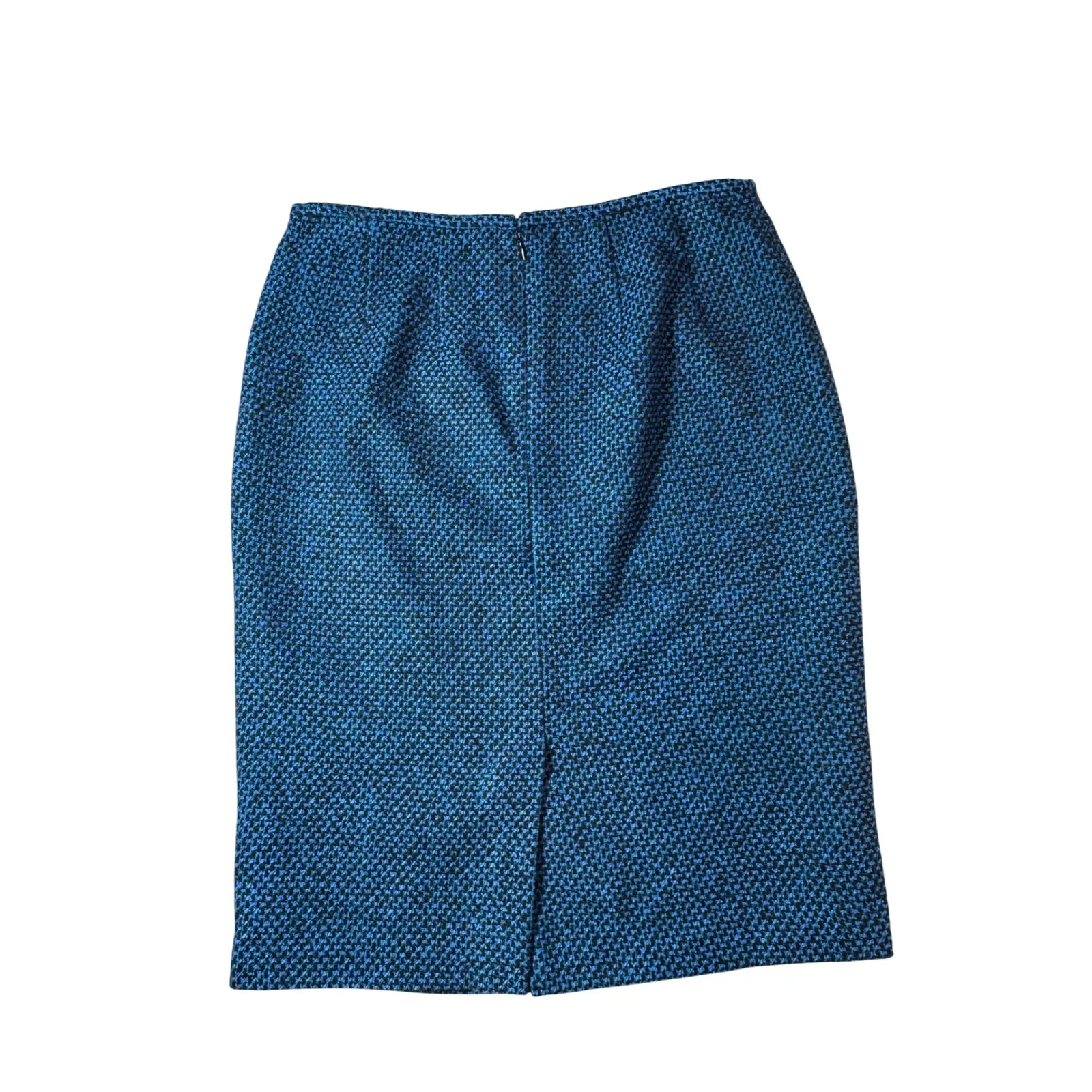 Calvin Klein Women's Blue green black Tweed Textured Pencil Skirt Size 4 - Image 2
