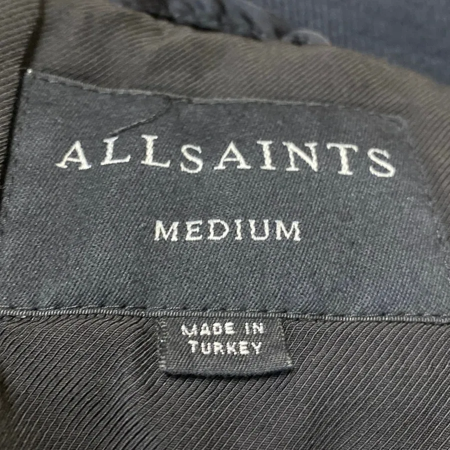 AllSaints Bree Women's Black Laced Up Full Zip Long Sleeve Bomber Coat Jacket M Size M - Image 5