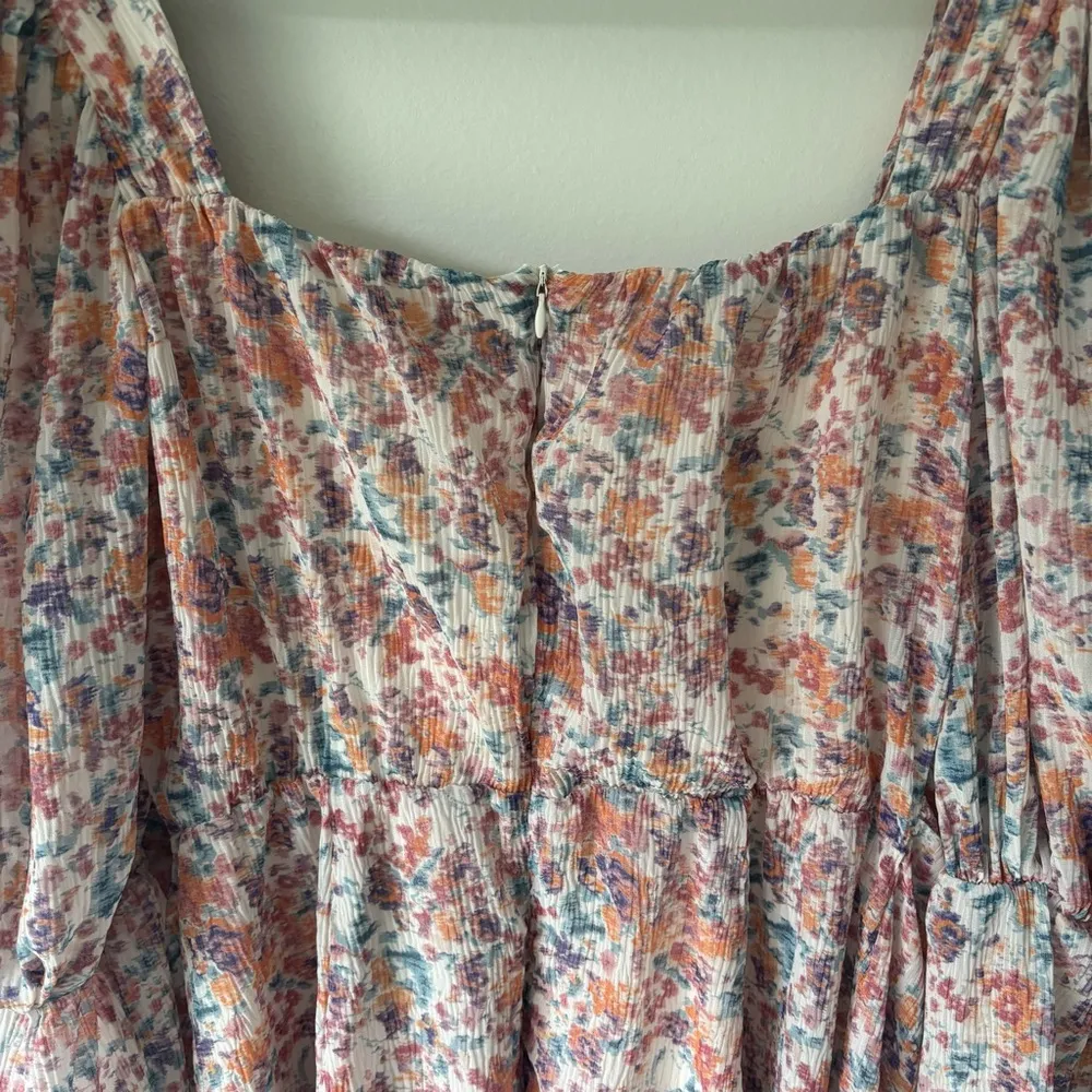 Pretty Little Thing Maternity Pink Floral Plisse Mini Dress Long Sleeve Fitted - Image 10